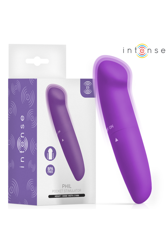 INTENSE - VIBRATORE PER IL PUNTO G PHIL VIOLA 13 CM