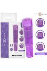 INTENSE - MINI MASSAGGIATORE KURT CON 4 TESTINE INTERCAMBIABILI VIOLA
