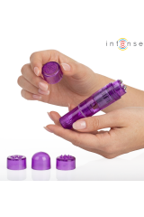 INTENSE - MINI MASSAGGIATORE KURT CON 4 TESTINE INTERCAMBIABILI VIOLA
