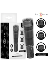 INTENSE - MINI MASSAGGIATORE KURT CON 4 TESTINE INTERCAMBIABILI NERO