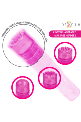 INTENSO - MINI MASSAGGIATORE KURT CON 4 TESTINE INTERCAMBIABILI ROSA