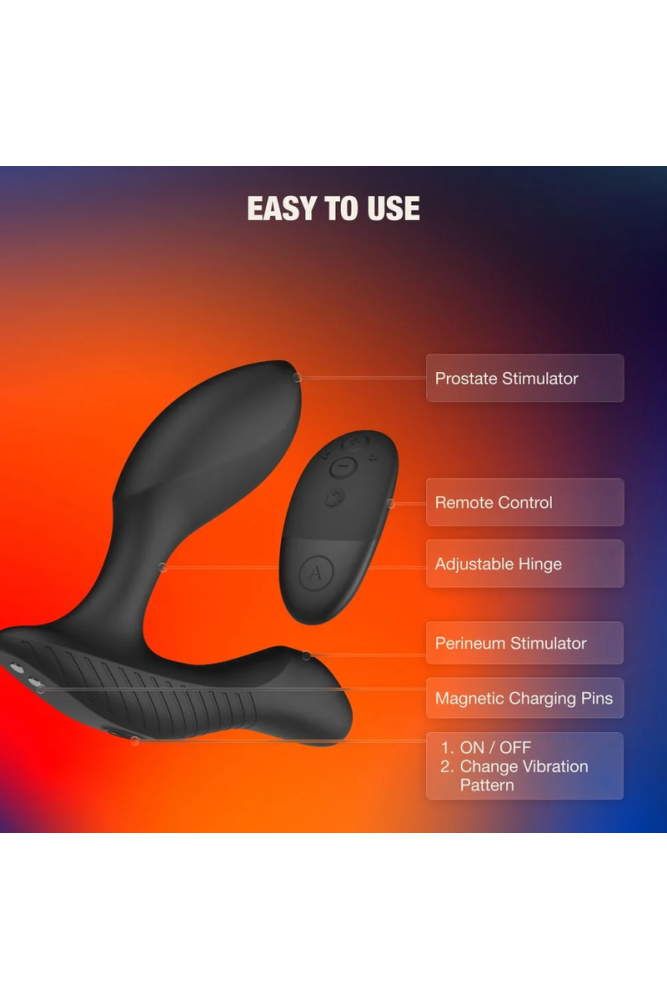 ARCWAVE - PERK MASSAGGIATORE PROSTATICO VIBRANTE CON DOPPIO MOTORE E TELECOMANDO NERO