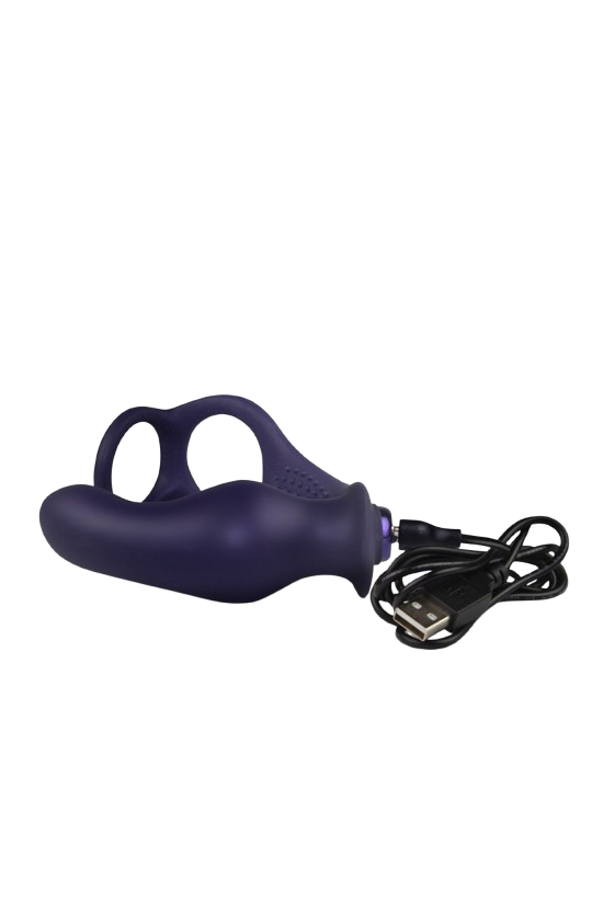 ROCKS-OFF - NOVA ZENTURIAN PLUG PROSTATICO VIBRANTE CON ANELLI 16 MODALITÀ BLU SCURO