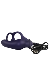 ROCKS-OFF - NOVA ZENTURIAN PLUG PROSTATICO VIBRANTE CON ANELLI 16 MODALITÀ BLU SCURO