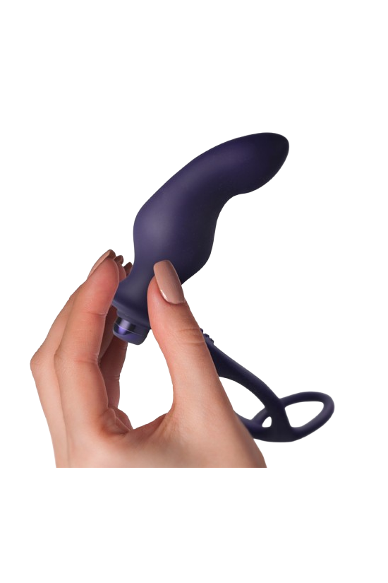 ROCKS-OFF - NOVA ZENTURIAN PLUG PROSTATICO VIBRANTE CON ANELLI 16 MODALITÀ BLU SCURO