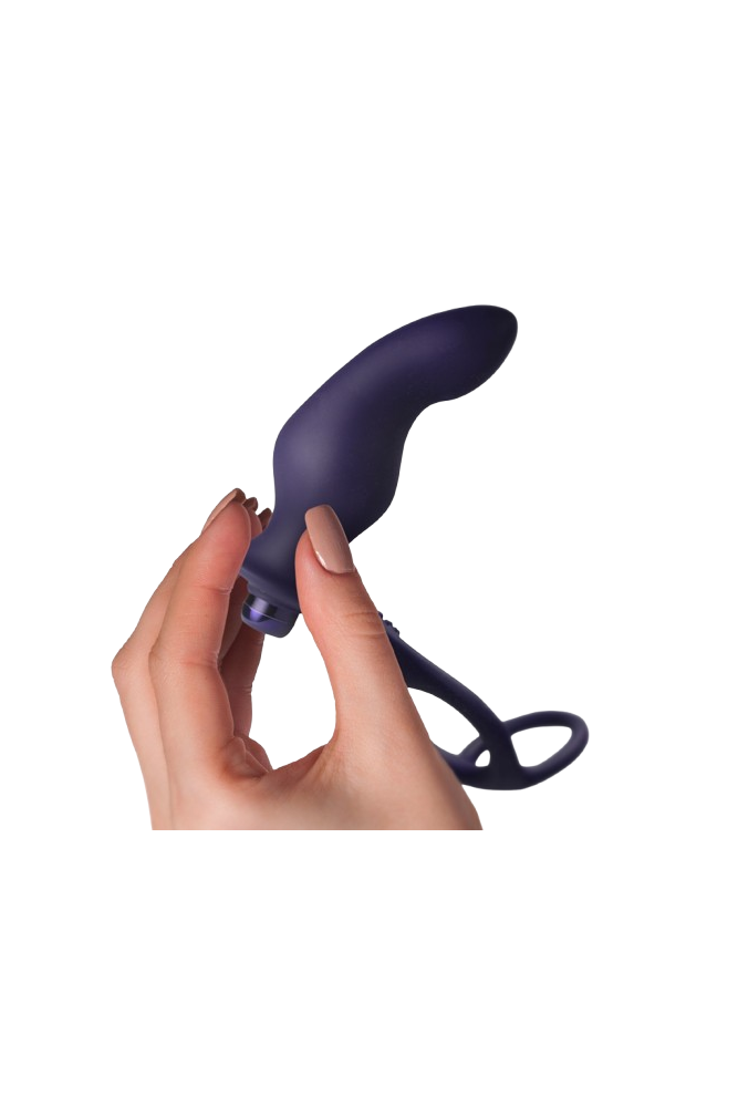ROCKS-OFF - NOVA ZENTURIAN PLUG PROSTATICO VIBRANTE CON ANELLI 16 MODALITÀ BLU SCURO