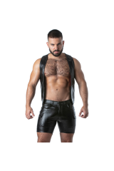 LOCKER GEAR - PUNCH HOLE LEATHERETTE GILET ROSSO M