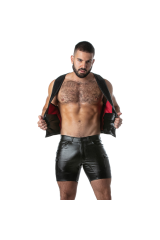 LOCKER GEAR - PUNCH HOLE LEATHERETTE GILET ROSSO XL