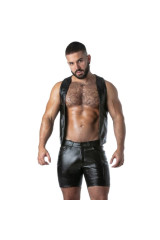 LOCKER GEAR - PUNCH HOLE LEATHERETTE GILET KAKI M