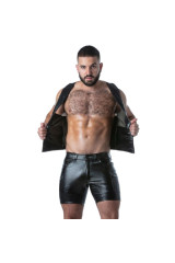 LOCKER GEAR - PUNCH HOLE LEATHERETTE GILET KAKI L