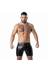 LOCKER GEAR - PUNCH HOLE LEATHERETTE PANTALONCINI CARGO NERO L