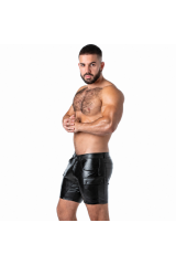 LOCKER GEAR - PUNCH HOLE LEATHERETTE PANTALONCINI CARGO NERO XL