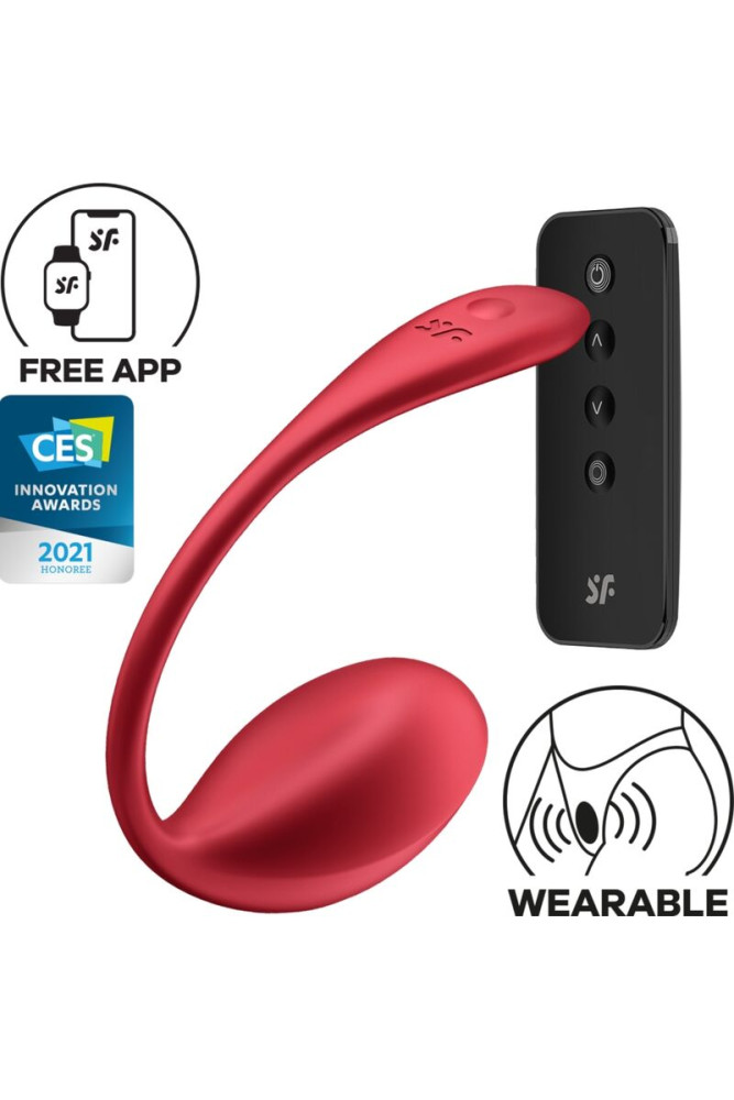 SATISFYER - SHINY PETAL STIMOLATORE CON TELECOMANDO G-POINT ROSSO APP GRATUITA