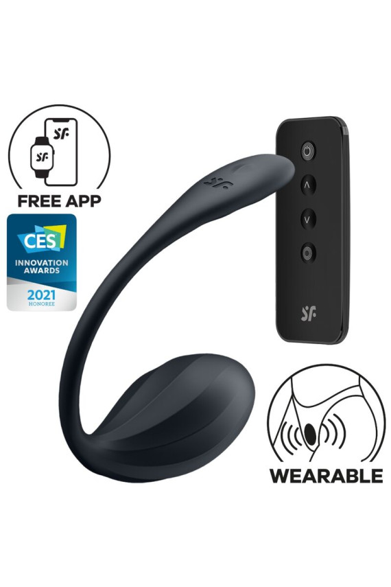 SATISFYER - RIBBED PETAL STIMOLATORE PUNTO G TELECOMANDO NERO APP GRATUITA