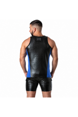 LOCKER GEAR - PUNCH HOLE LEATHERETTE CANOTTA BLU M