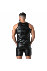 LOCKER GEAR - PUNCH HOLE LEATHERETTE CANOTTA NERO S