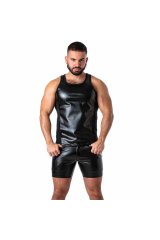 LOCKER GEAR - PUNCH HOLE LEATHERETTE CANOTTA NERO M
