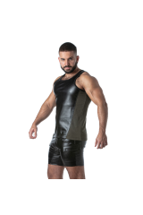 LOCKER GEAR - PUNCH HOLE LEATHERETTE CANOTTA KAKI L