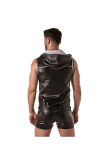 LOCKER GEAR - PUNCH HOLE LEATHERETTE FELPA CON CAPPUCCIO BIANCO M