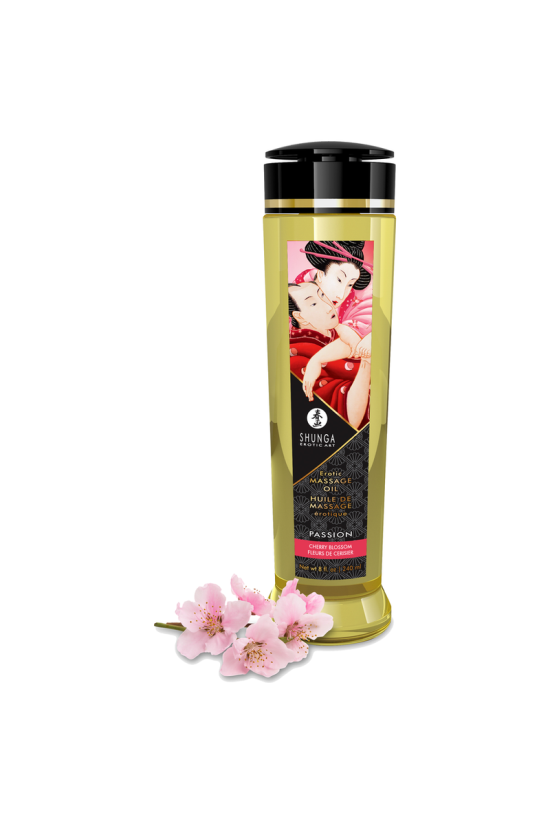 SHUNGA - PASSION OLIO DA MASSAGGIO EROTICO FIORE DI CILIEGIO 240 ML
