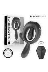 BLACK &amp; SILVER - ANELLO VIBRANTE RICARICABILE DECKARD CON TELECOMANDO NERO