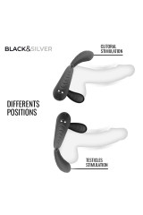 BLACK &amp; SILVER - ANELLO VIBRANTE RICARICABILE DECKARD CON TELECOMANDO NERO
