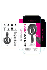 BLACK &amp; SILVER - ANELLO VIBRANTE RICARICABILE DECKARD CON TELECOMANDO NERO