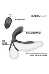 BLACK &amp; SILVER - ANELLO VIBRANTE RICARICABILE RIPLEY CON TELECOMANDO NERO