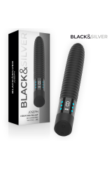 BLACK &amp; SILVER - VIBRATORE JOSEPH RICARICABILE TRAMITE USB CON DISPLAY A LED NERO