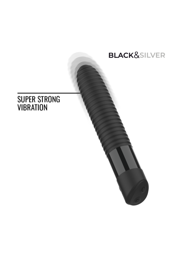 BLACK &amp; SILVER - VIBRATORE JOSEPH RICARICABILE TRAMITE USB CON DISPLAY A LED NERO