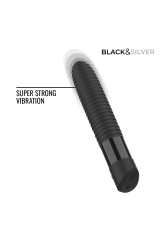 BLACK &amp; SILVER - VIBRATORE JOSEPH RICARICABILE TRAMITE USB CON DISPLAY A LED NERO