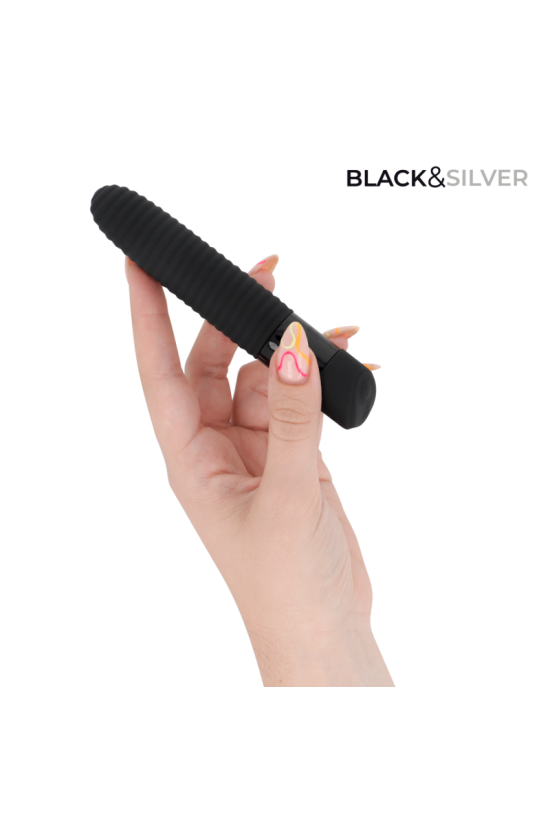 BLACK &amp; SILVER - VIBRATORE JOSEPH RICARICABILE TRAMITE USB CON DISPLAY A LED NERO