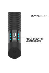 BLACK &amp; SILVER - VIBRATORE JOSEPH RICARICABILE TRAMITE USB CON DISPLAY A LED NERO