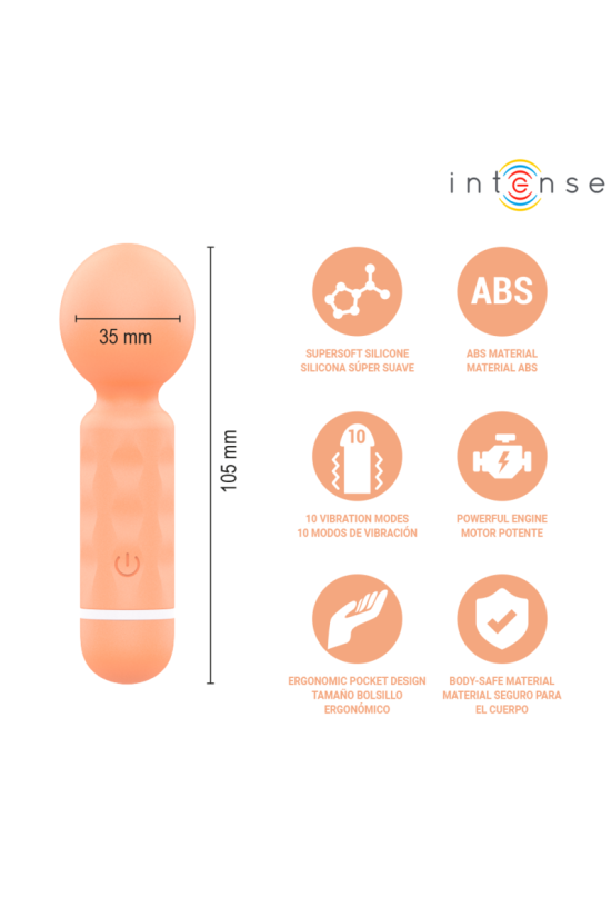 INTENSE - JARED MINI MASSAGGIATORE A BACCHETTA RICARICABILE TRAMITE USB ARANCIONE