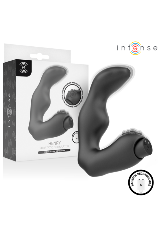 INTENSE - MASSAGGIATORE PROSTATICO RICARICABILE VIA USB HENRY NERO