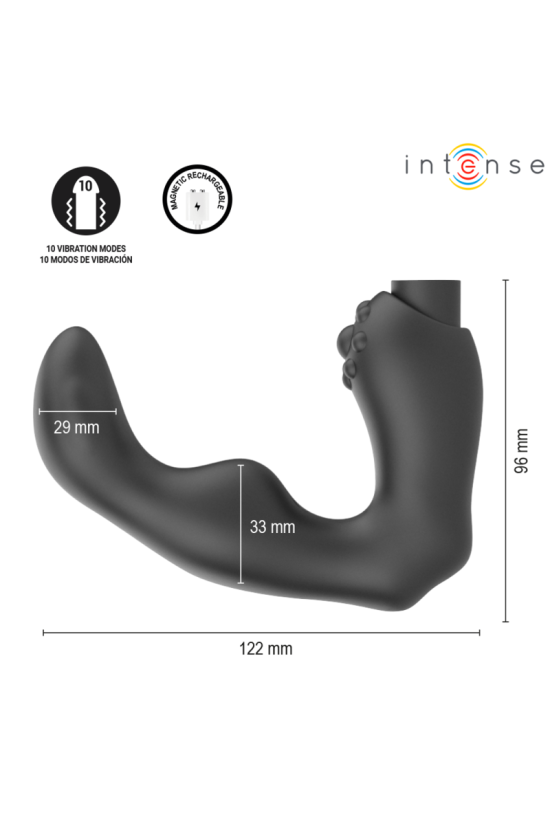 INTENSE - MASSAGGIATORE PROSTATICO RICARICABILE VIA USB HENRY NERO