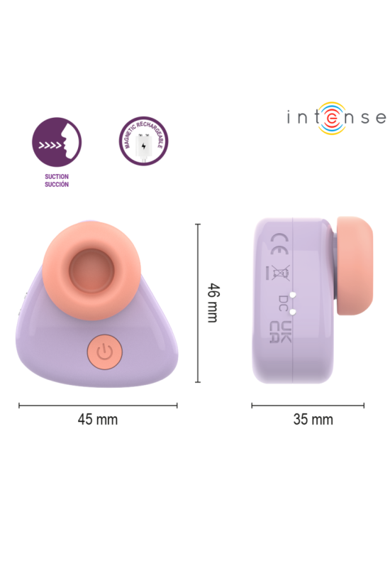 INTENSE - STIMOLATORE CLITORIDEO A SUZIONE RICARICABILE TRAMITE USB CUKI VIOLA