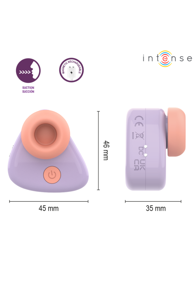 INTENSE - STIMOLATORE CLITORIDEO A SUZIONE RICARICABILE TRAMITE USB CUKI VIOLA