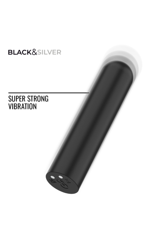 BLACK &amp; SILVER - JACOB PROIETTILE VIBRANTE RICARICABILE TRAMITE USB NERO