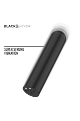 BLACK &amp; SILVER - JACOB PROIETTILE VIBRANTE RICARICABILE TRAMITE USB NERO