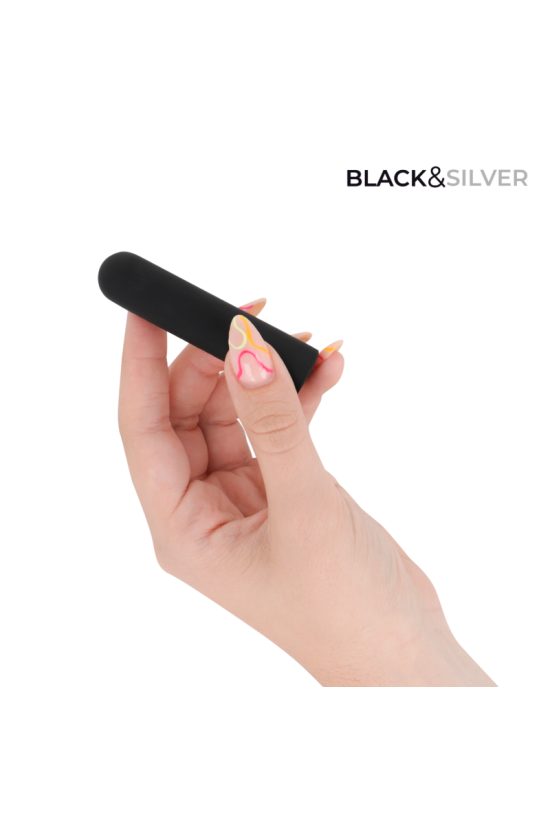 BLACK &amp; SILVER - JACOB PROIETTILE VIBRANTE RICARICABILE TRAMITE USB NERO