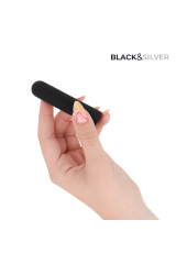 BLACK &amp; SILVER - JACOB PROIETTILE VIBRANTE RICARICABILE TRAMITE USB NERO