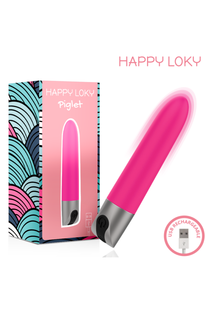 HAPPY LOKY - MINI VIBRATORE ROSA RICARICABILE TRAMITE USB A FORMA DI MAIALINO
