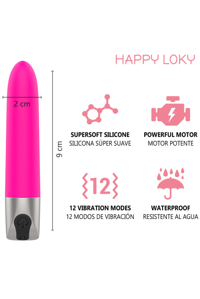 HAPPY LOKY - MINI VIBRATORE ROSA RICARICABILE TRAMITE USB A FORMA DI MAIALINO