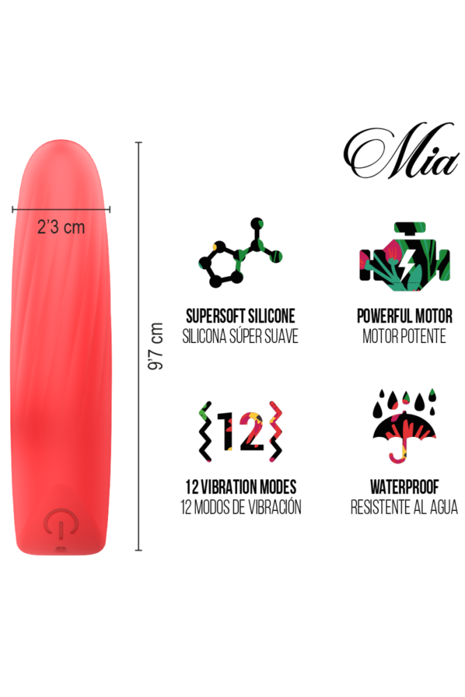 MIA - LUCY ELLEN MINI VIBRATORE RICARICABILE TRAMITE USB ROSSO