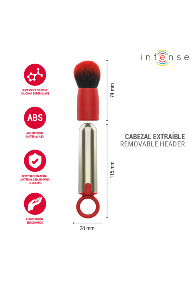 INTENSE - PENNELLO DA TRUCCO VIBRANTE RICARICABILE VIA USB TOM ROSSO