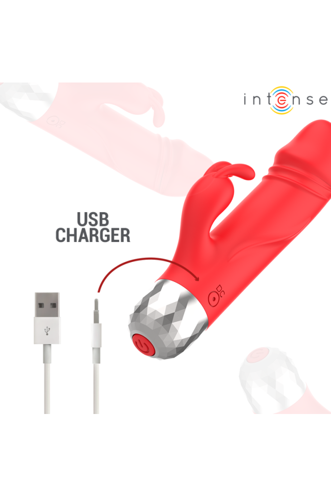 INTENSE - MIKE MINI VIBRATORE A CONIGLIO RICARICABILE TRAMITE USB ROSSO