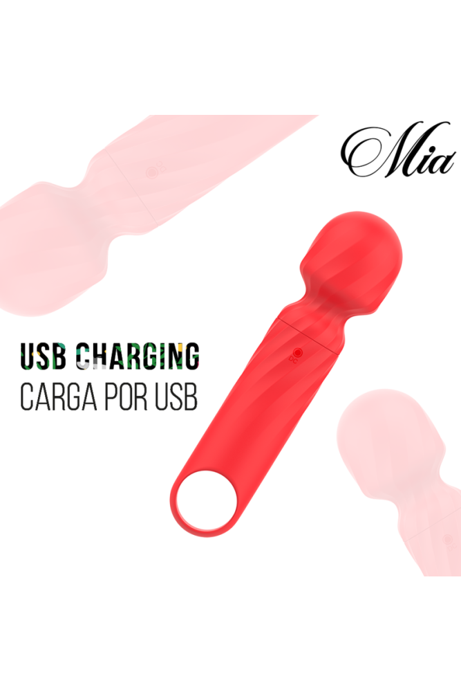MIA - LUCY ELLEN MINI MASSAGGIATORE A BACCHETTA RICARICABILE TRAMITE USB ROSSO