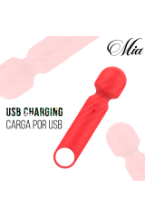 MIA - LUCY ELLEN MINI MASSAGGIATORE A BACCHETTA RICARICABILE TRAMITE USB ROSSO
