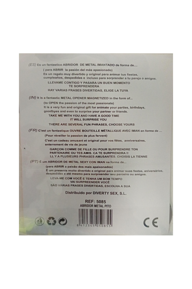 DIABLO PICANTE - APRIBOTTIGLIE MAGNETICO IN METALLO CON PENE